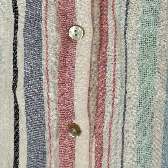 Jane and Delancey Women's 1X Linen Blend Roll Sleeve Button Front Blouse READ - Picture 8 of 12